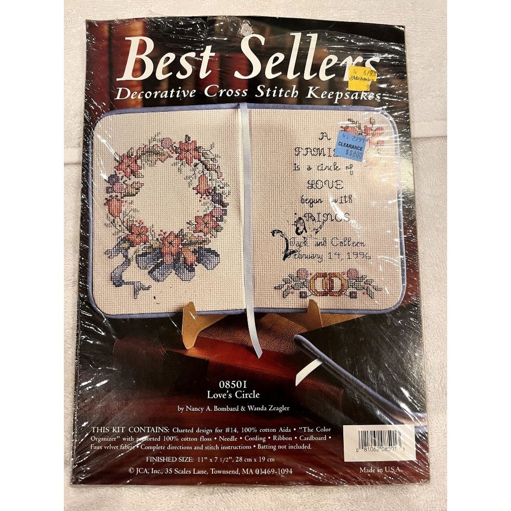 Vintage Best Seller Decorative Cross Stitch Keepsake 08501 Love's Circle Wedding